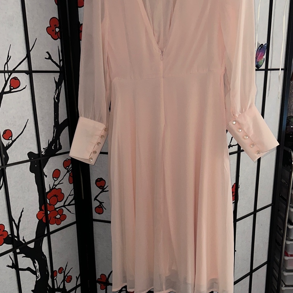 Elegant Peach Chiffon Dress